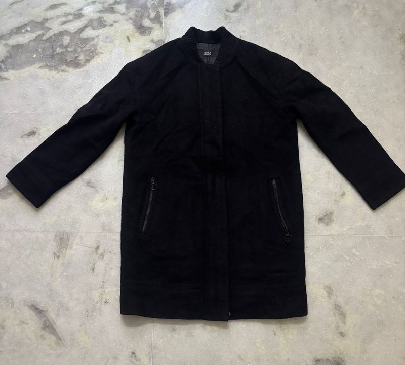 Black Wool Blend Coat