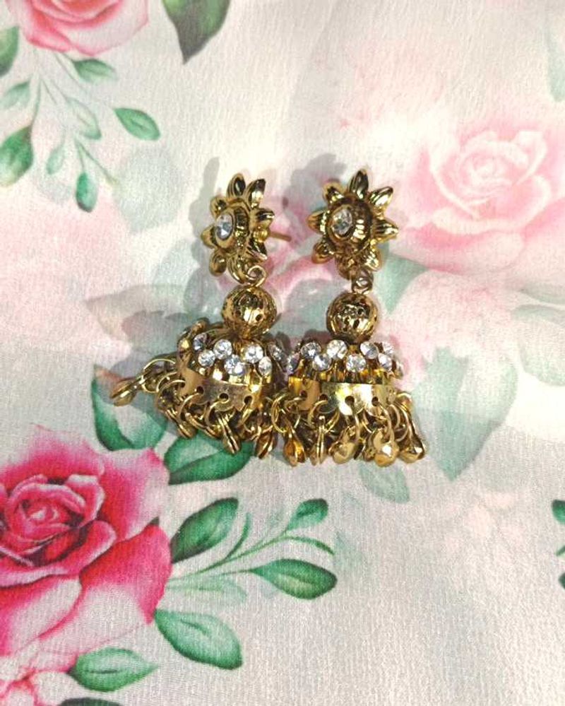 Golden Jhumka Earrings