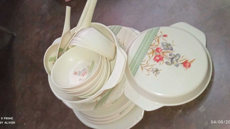 6 Plate Dinner Set Dishes,Bowl Plastic Kichthen