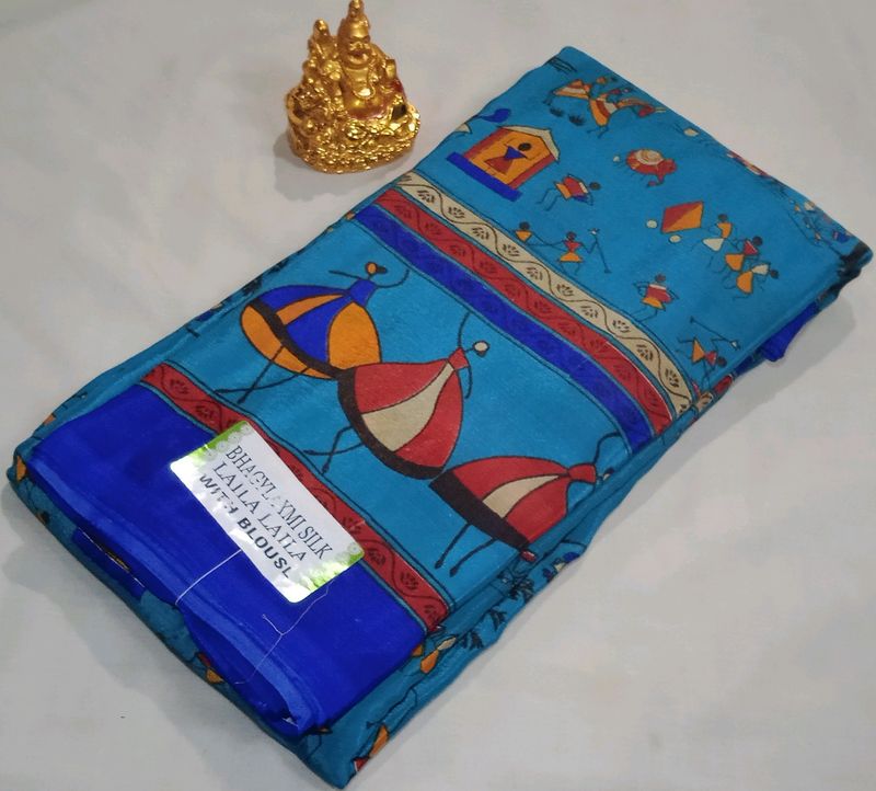 🆕 Warli Creape Silk Saree ❤️❤️