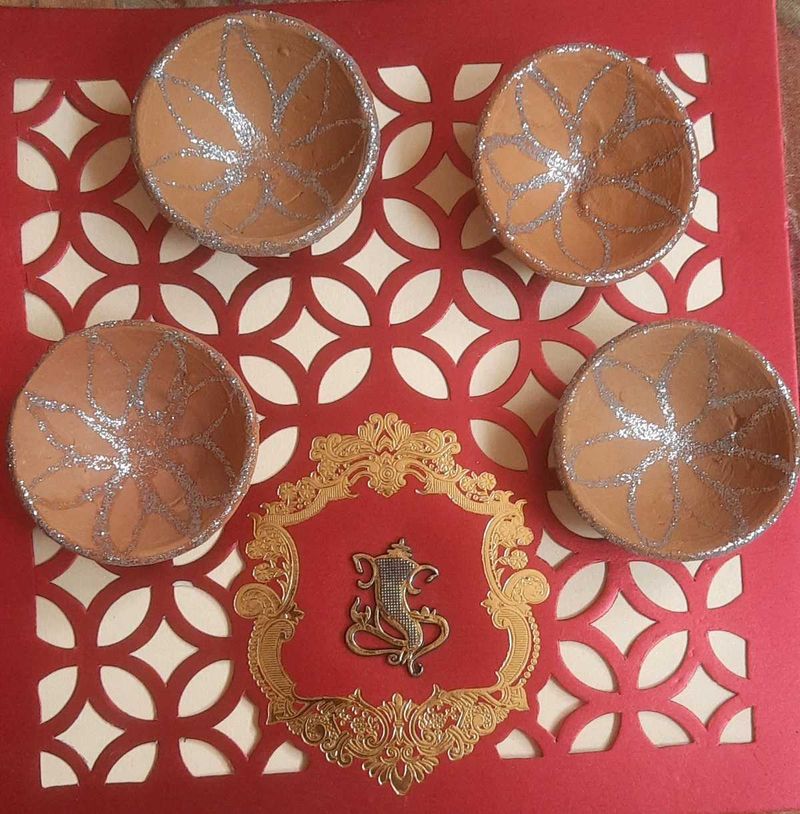 Glittery Diya Set Of 30