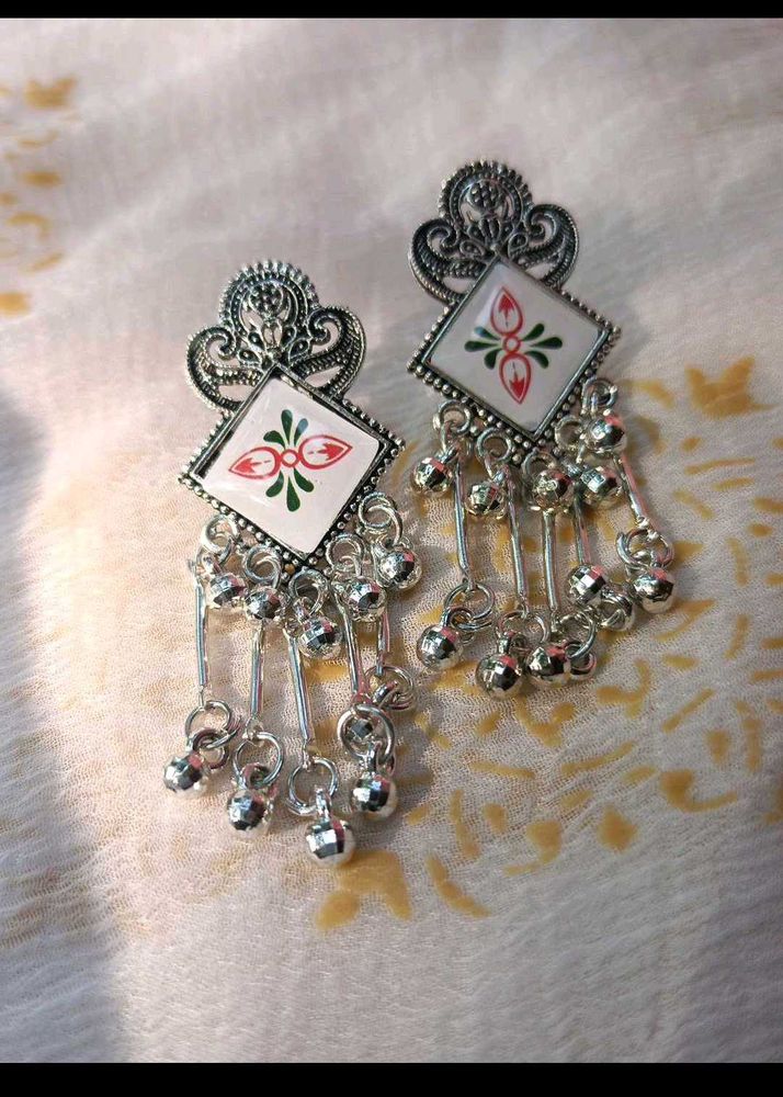 Silver-Tone Drop Earrings
