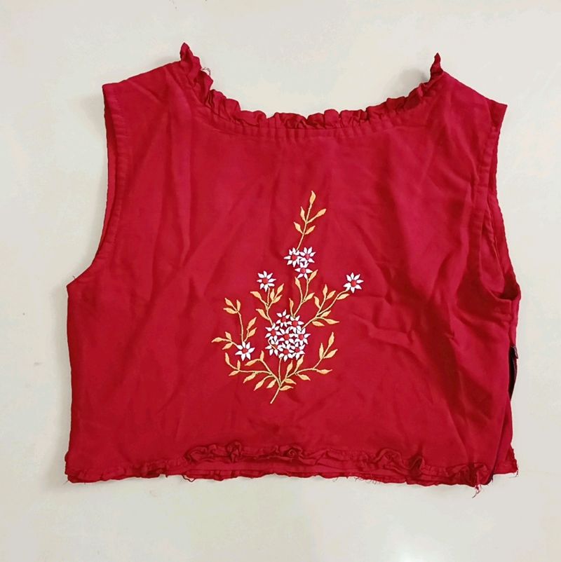 Beautiful Embroidery Ethnic Croptop/Blouse