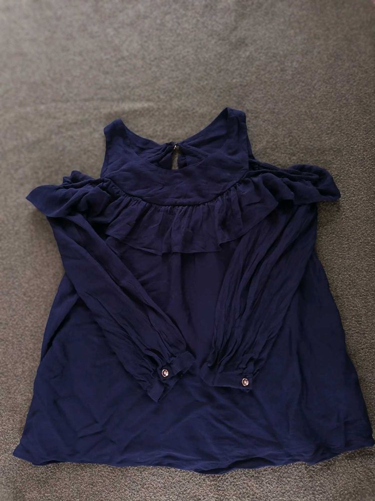 Cold Shoulder Ruffle Top