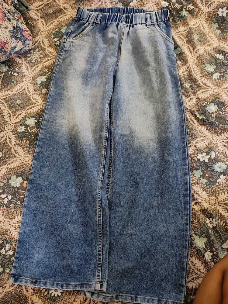 Wide Leg Denim Jeans
