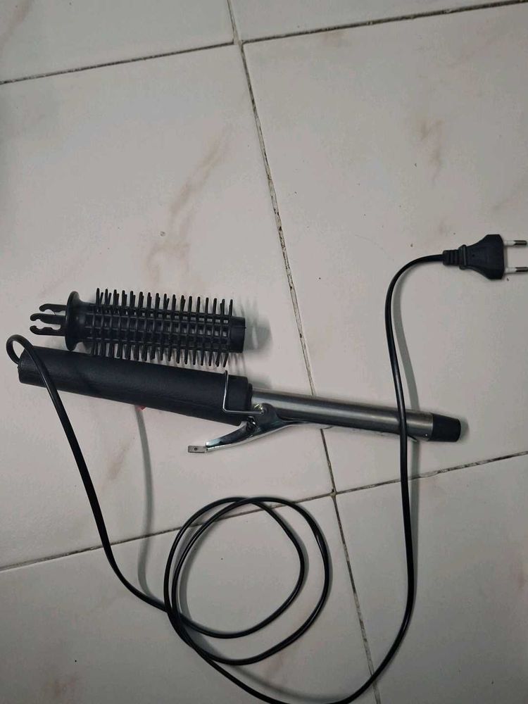 Curling Iron with Brush Attachment