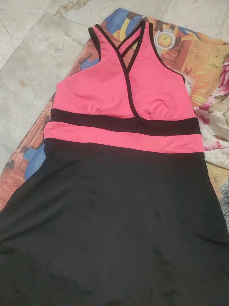 Pink &amp; Black Swim Dress