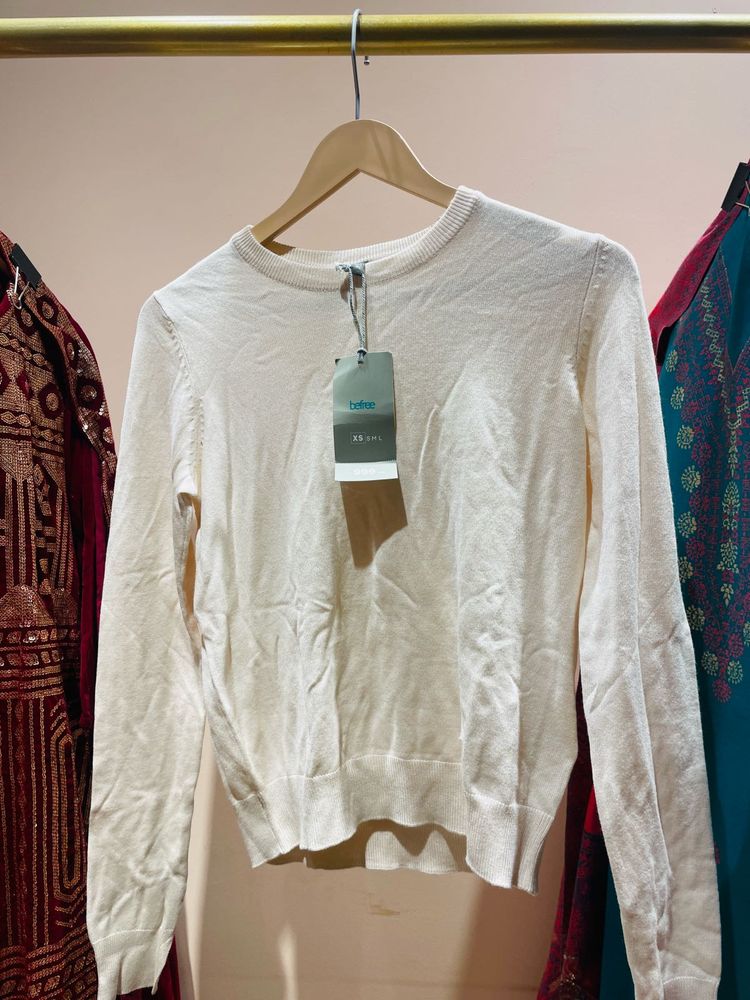 Taffoe Cream Knit Sweater