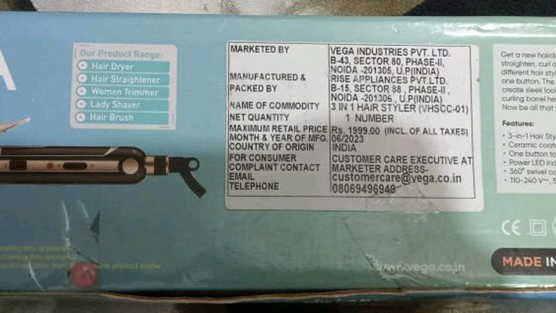 Vega 3 In 1 Hair  Styler