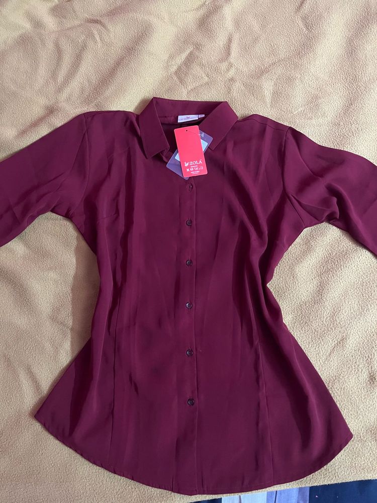 Fitted Shirt Burgundy