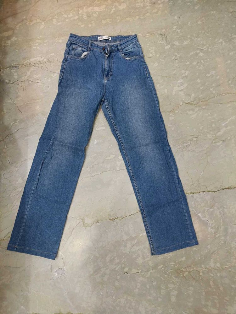 zara blue jeans