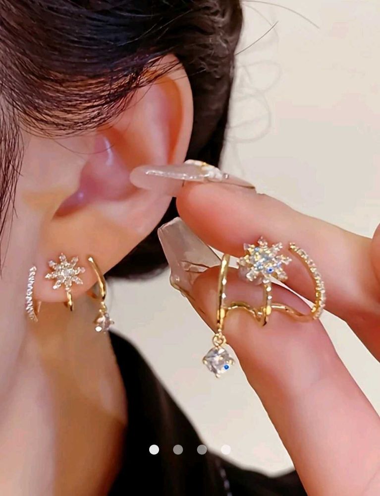 Sparkling Gold Tone Ear Cuffs