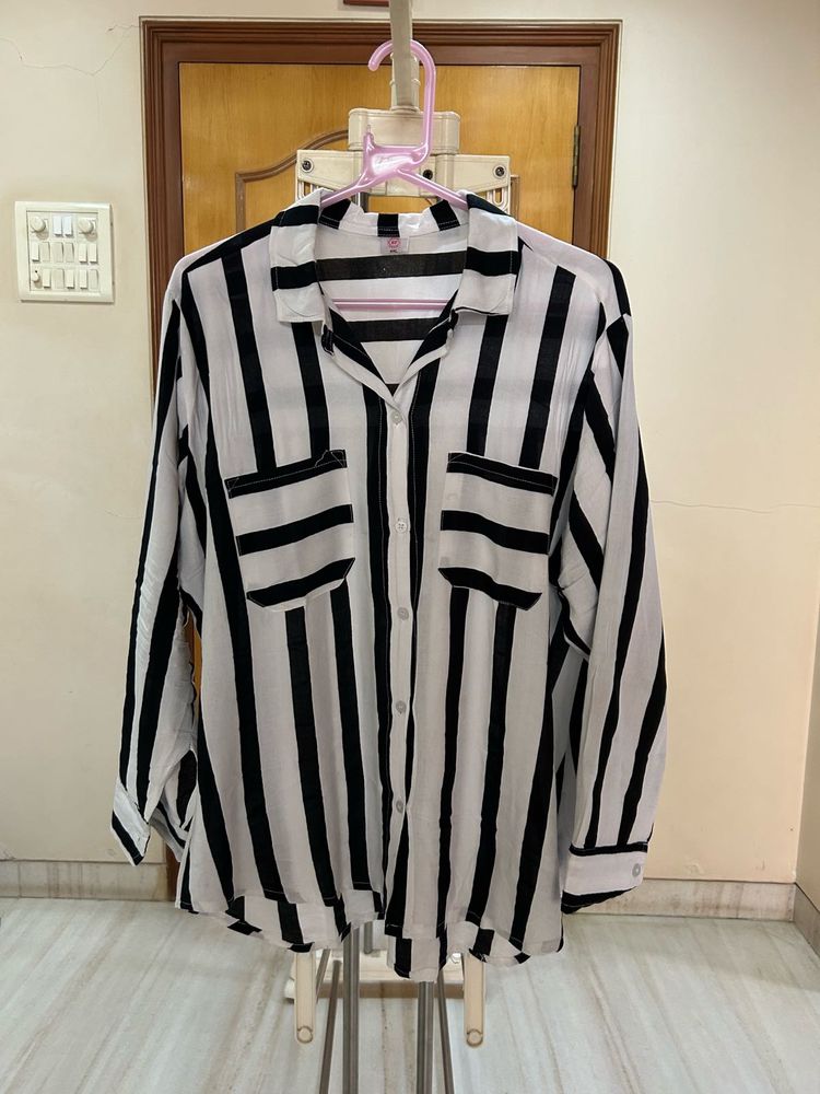 Striped Button-Down Top