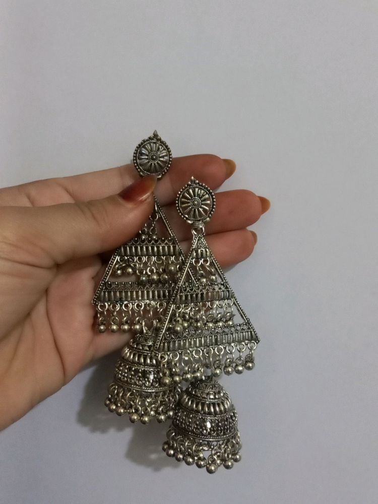 Oxide Long Jhumka Earrings Women