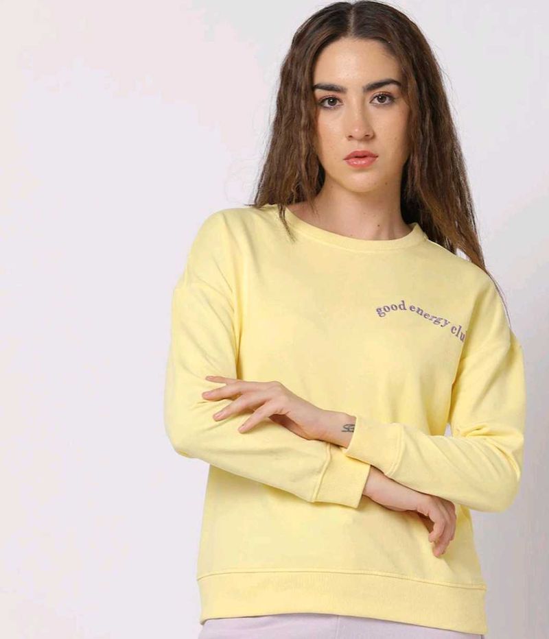 Discount Sale price|Yellow &#39;Good Energy&#39; Sweatshir