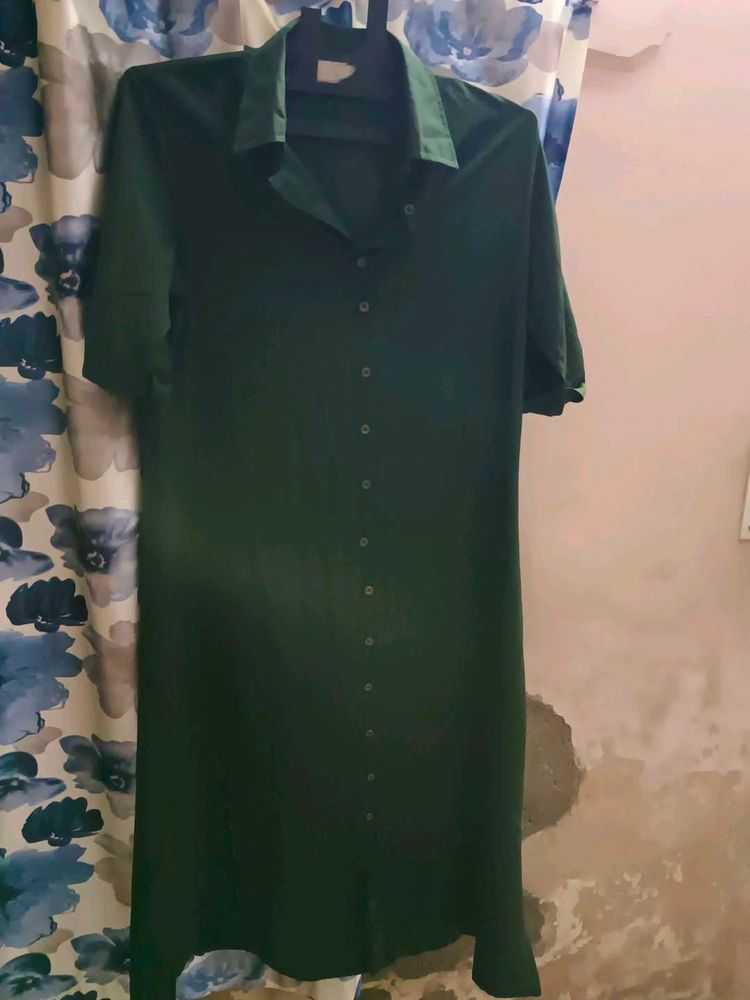 Green Button-Down Dress