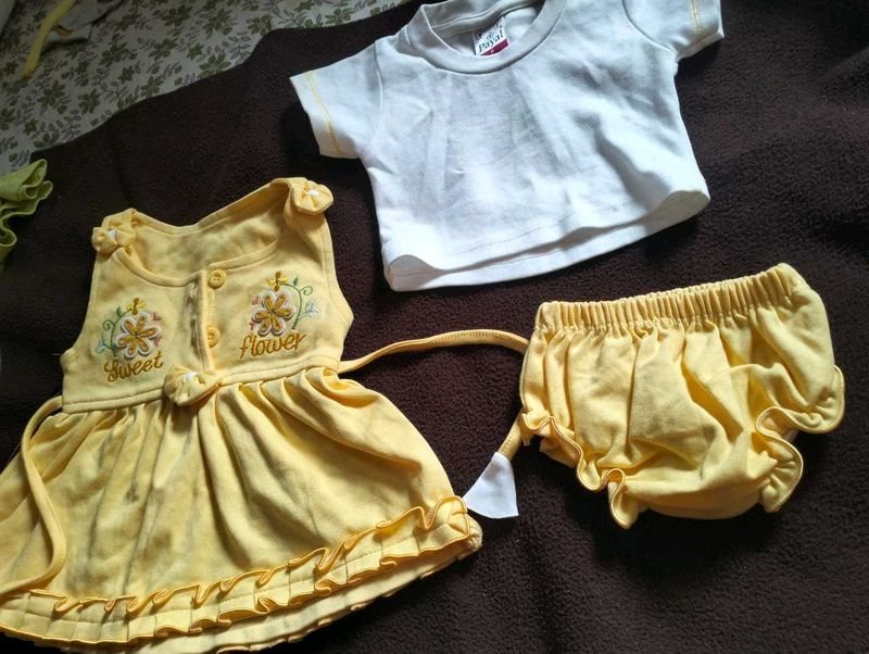 Cute Baby Girl Outfit Set Mango colour