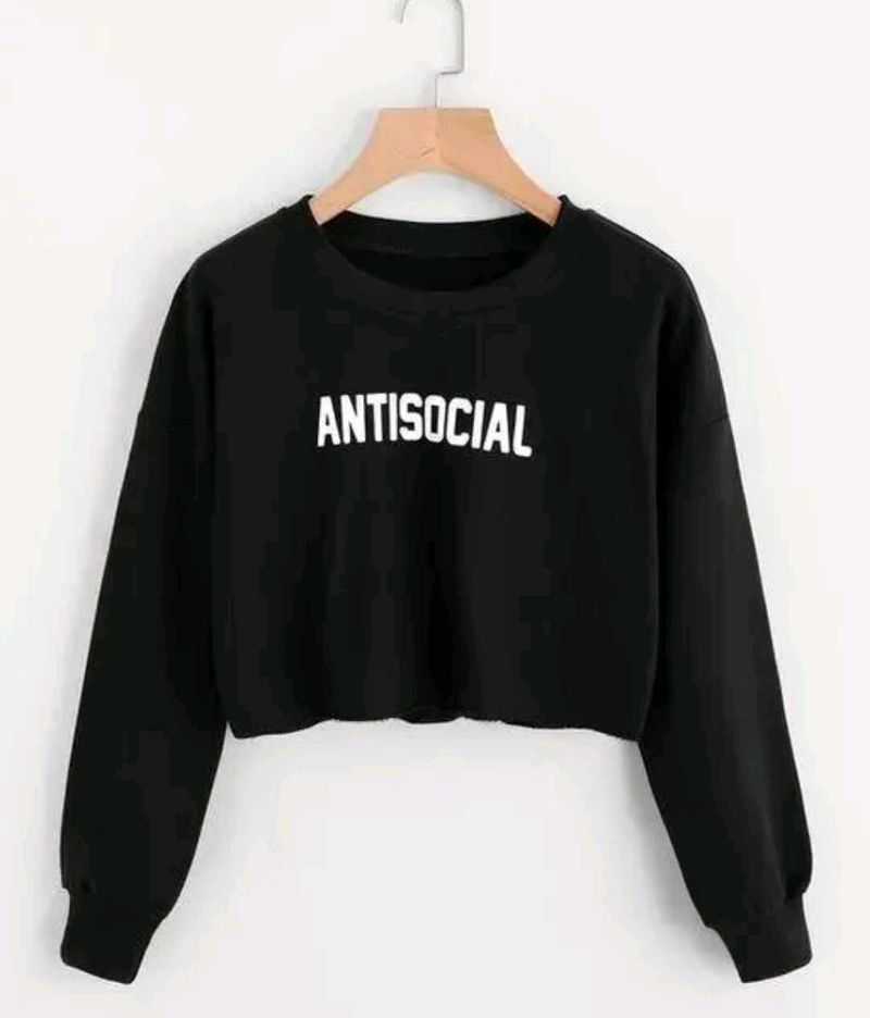 Black &#39;Antisocial&#39; Sweatshirt