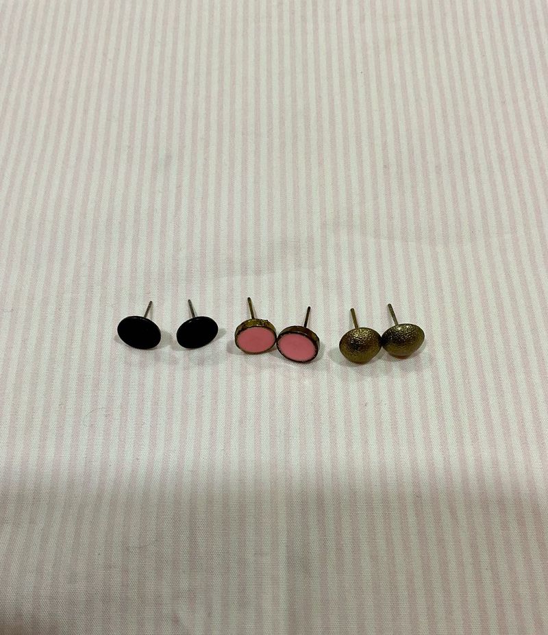 Minimalist Stud Trio-3 Pairs Of Everyday Elegance