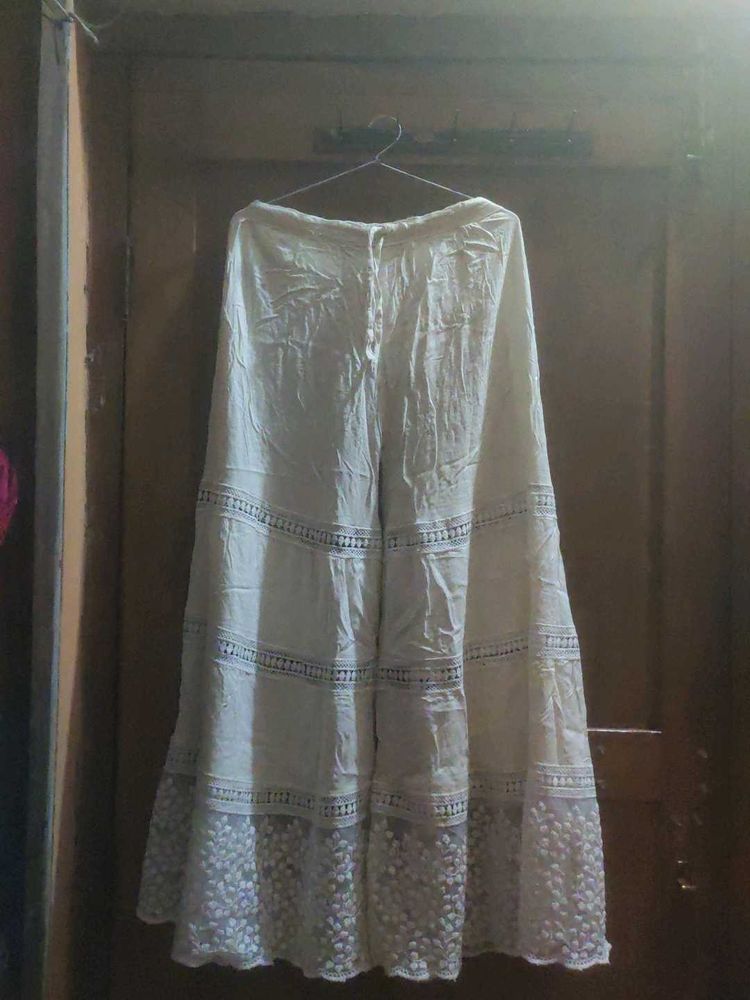 White Lace Palazzos