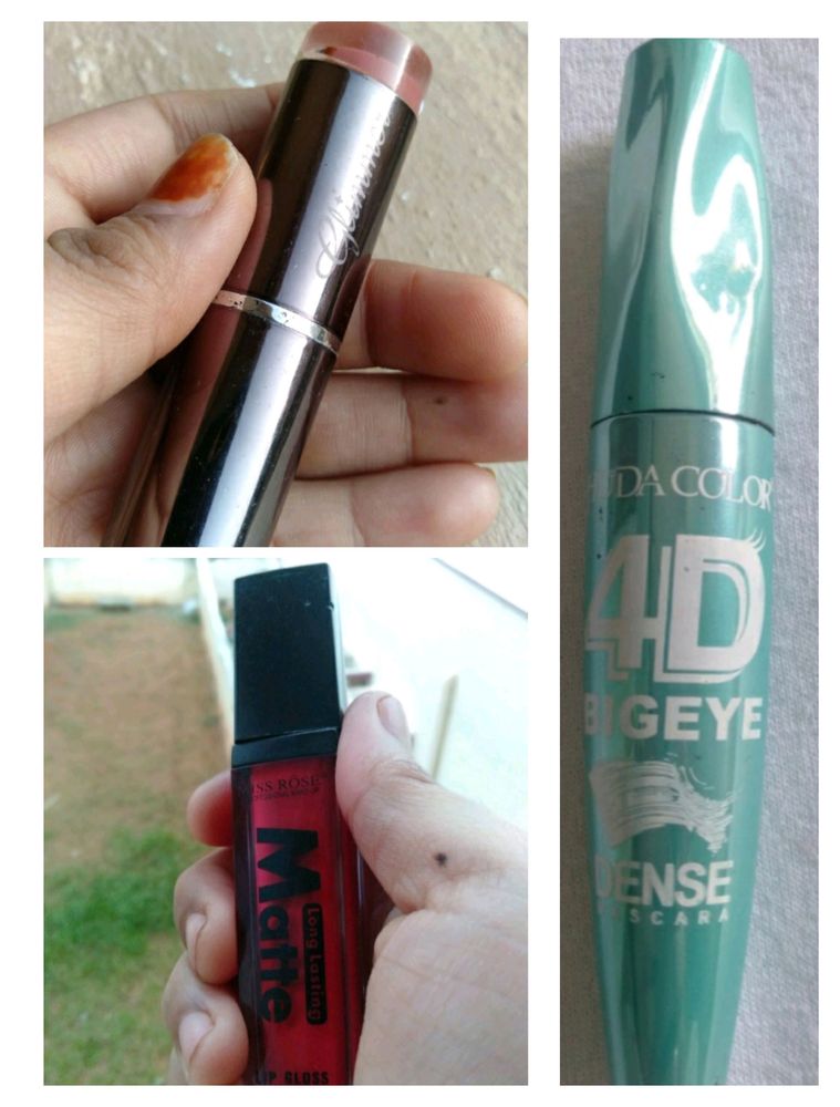 Combo Of Mascara, Lipsticks