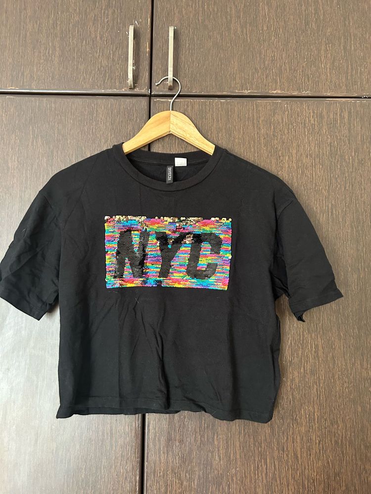 Black NYC Crop Top