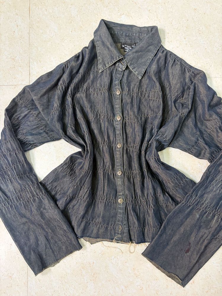 Y2K grunge denim  top🕸️🕷️