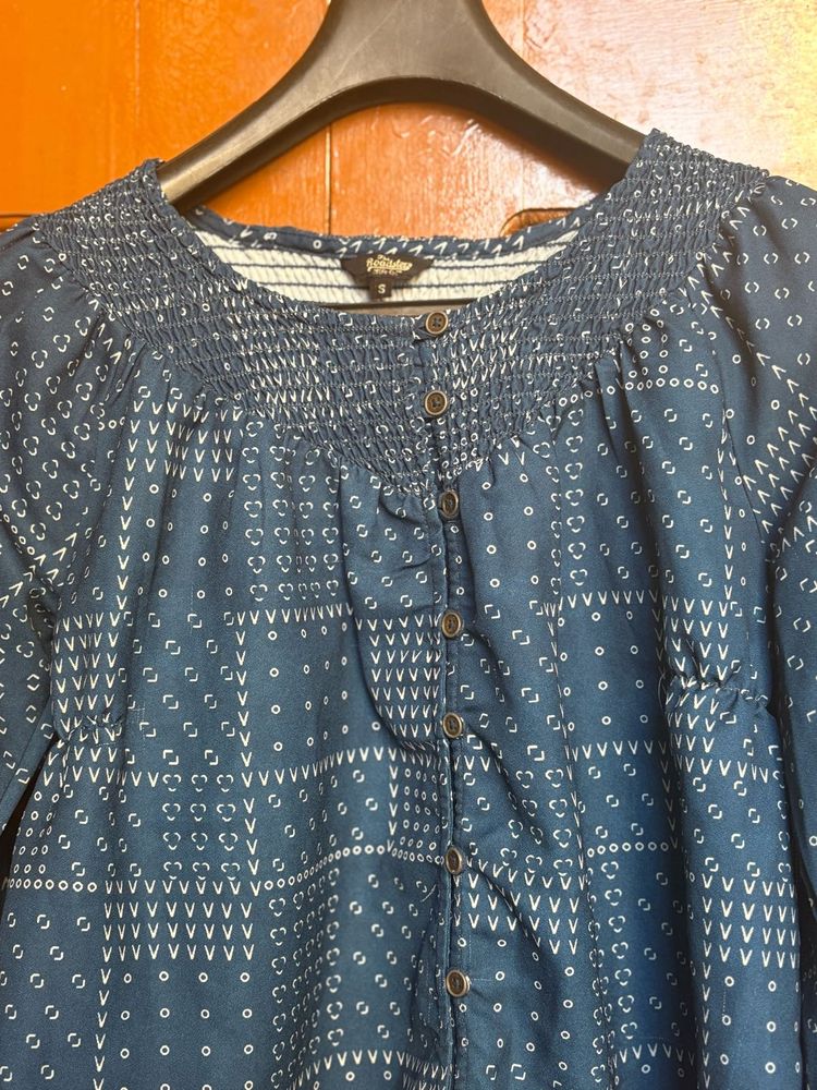 Roadster Blue Blouson Top