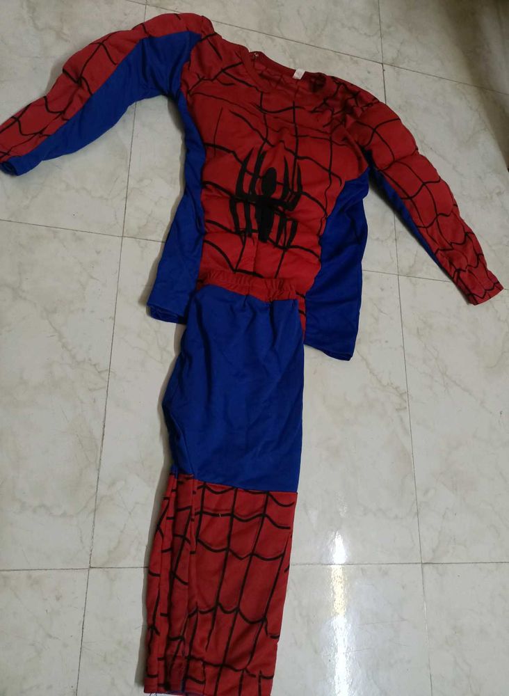 Kids Spiderman Dress With Mask For 3-4 Years