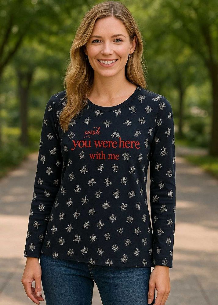 Printed Long Sleeve Top