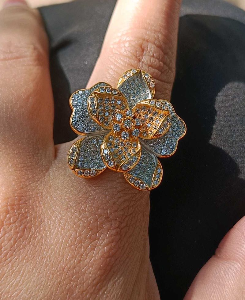 Sparkling Flower silver ring