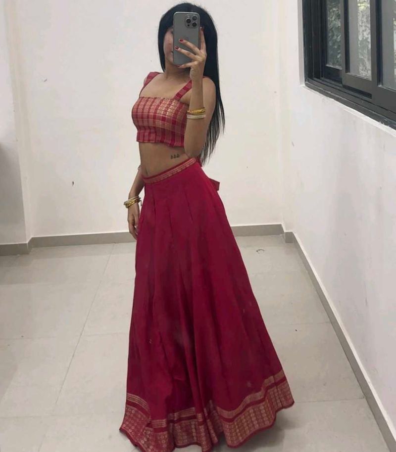(lehenga &amp; blouse )no dupatta with this