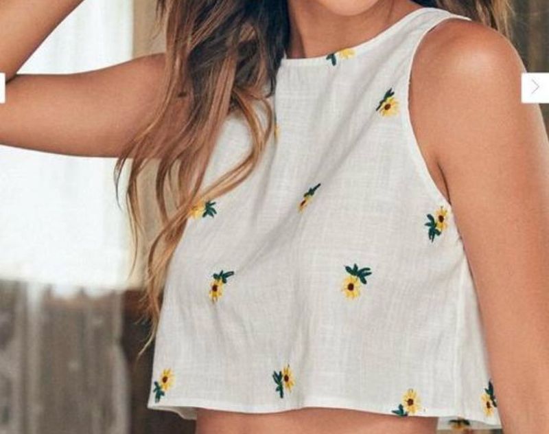 Floral Embroidered Crop Top