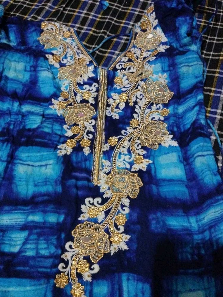 Embroidered Blue Dress