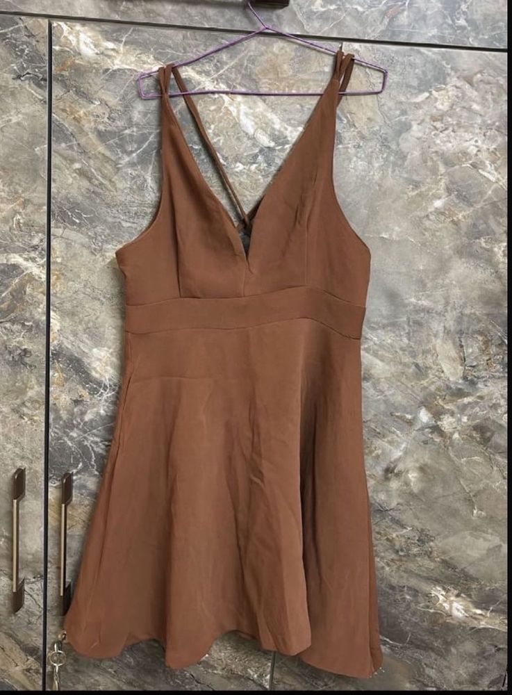Strap Brown 👗 Dress