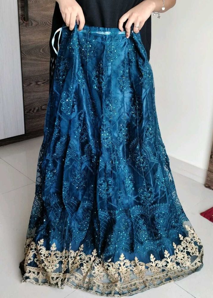 Blue Stitched Lehanga