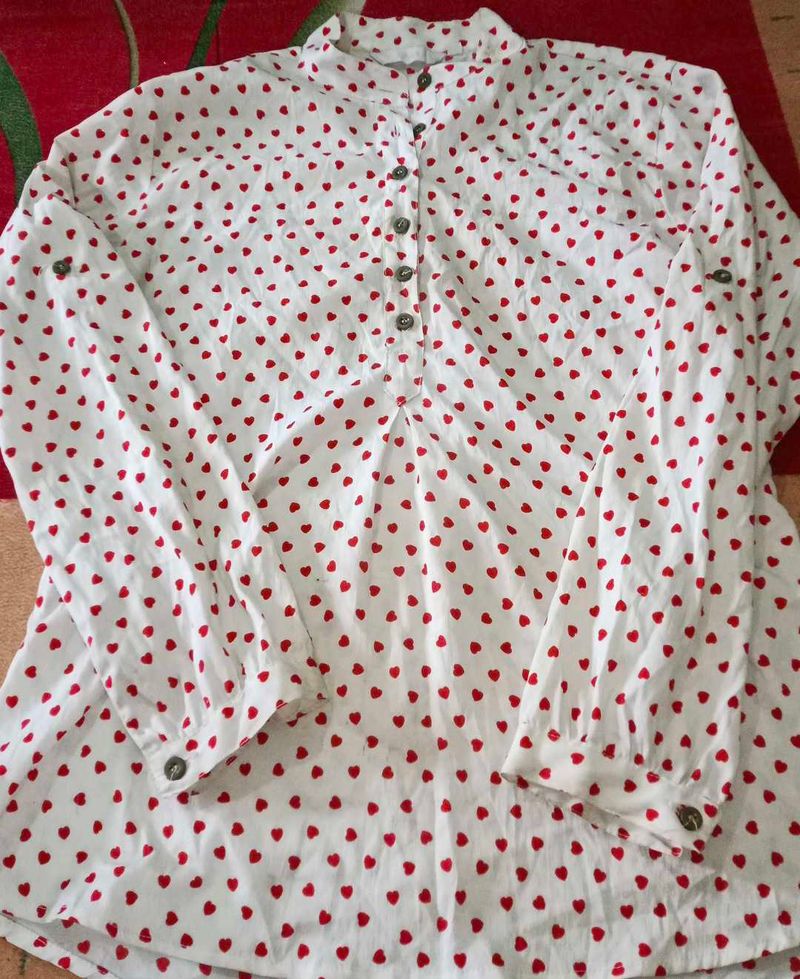 Heart Print Blouse