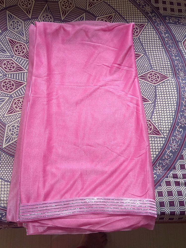 Plain Saree Pink