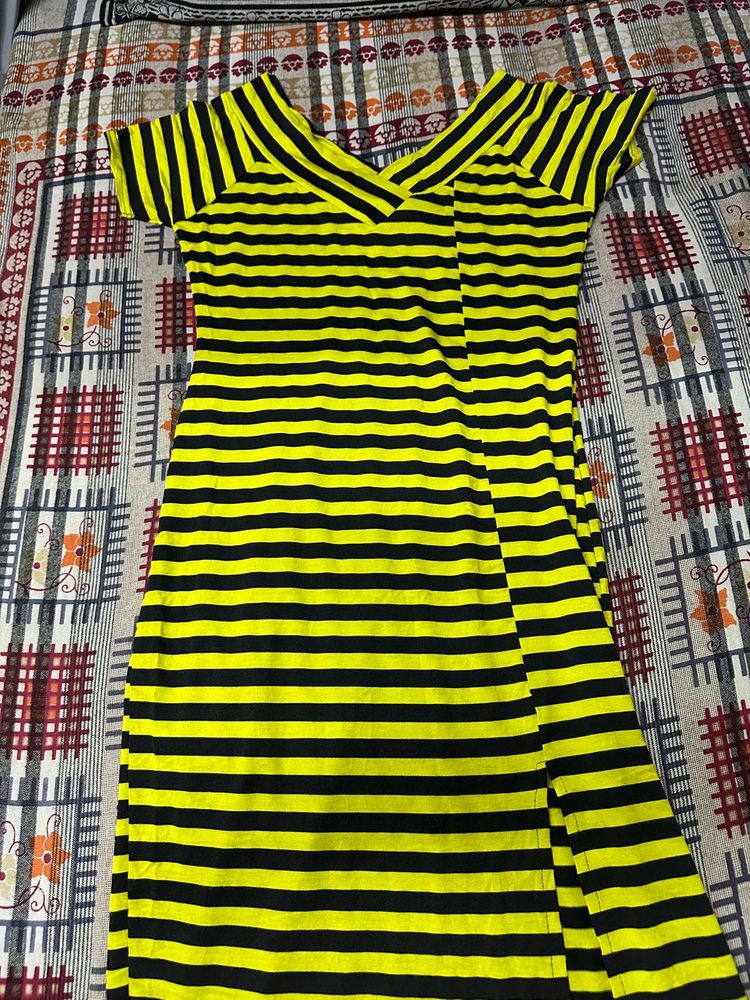 Striped Black &amp; Yellow Dress