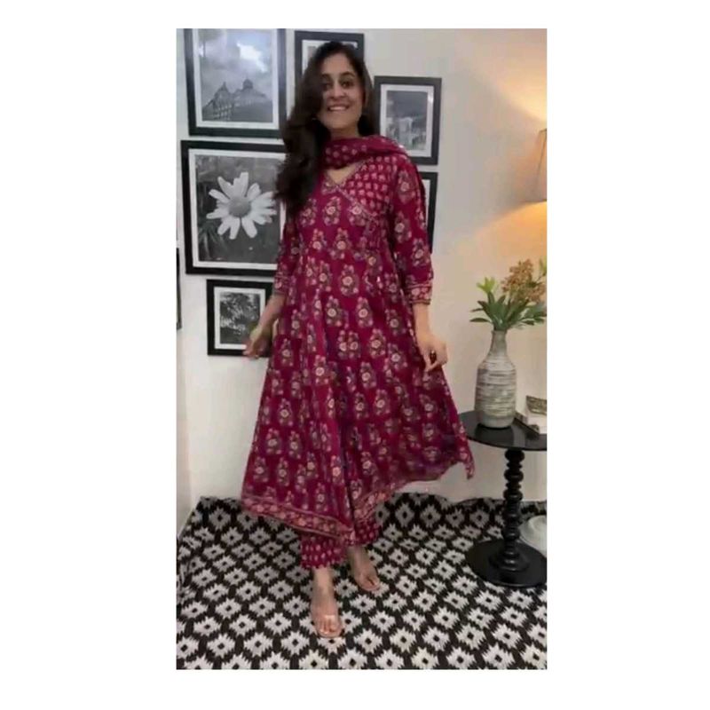 _New anarkali Angrakha kurta set with new style