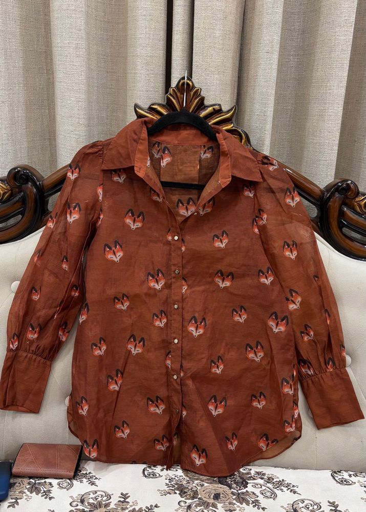 Fox Print Blouse