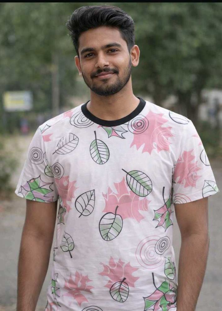 Stylish Leaf Print Men's T-Shirt