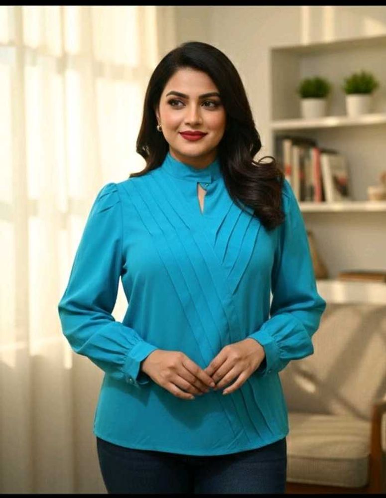 Elegant cyan Teal Blouse