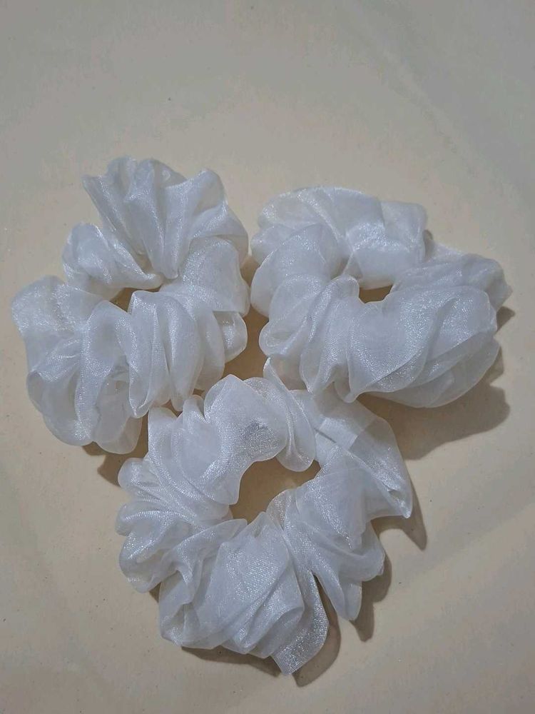 White Organza Scrunchies