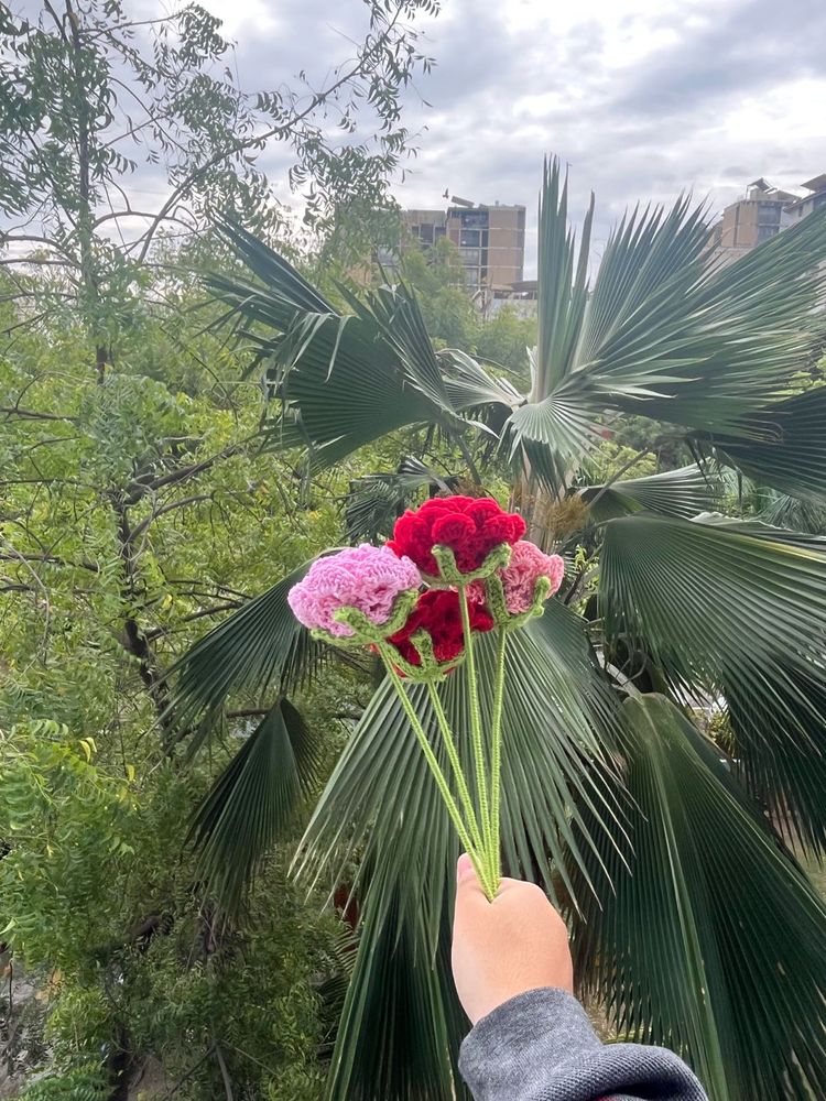 crocheted roses