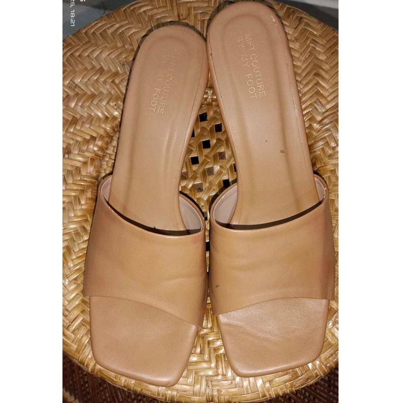 Beige Mule Heels