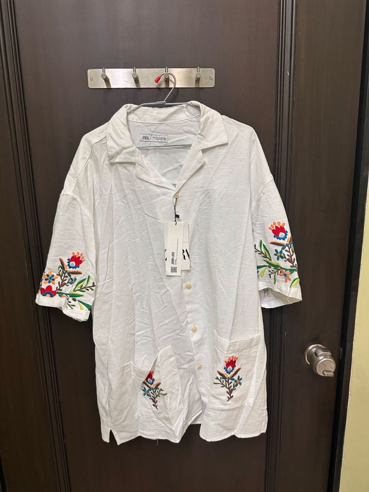 Embroidered Zara White Shirt