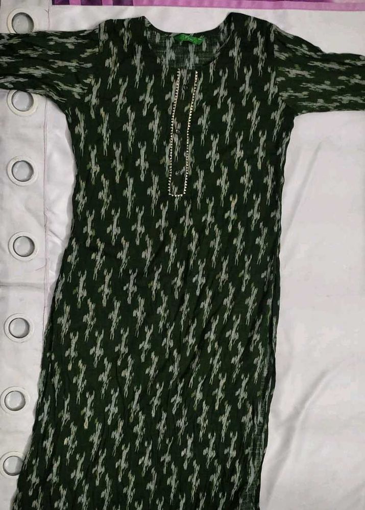 Elegant Green Printed Kurta