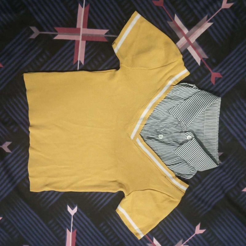 Yellow merge shirt with top