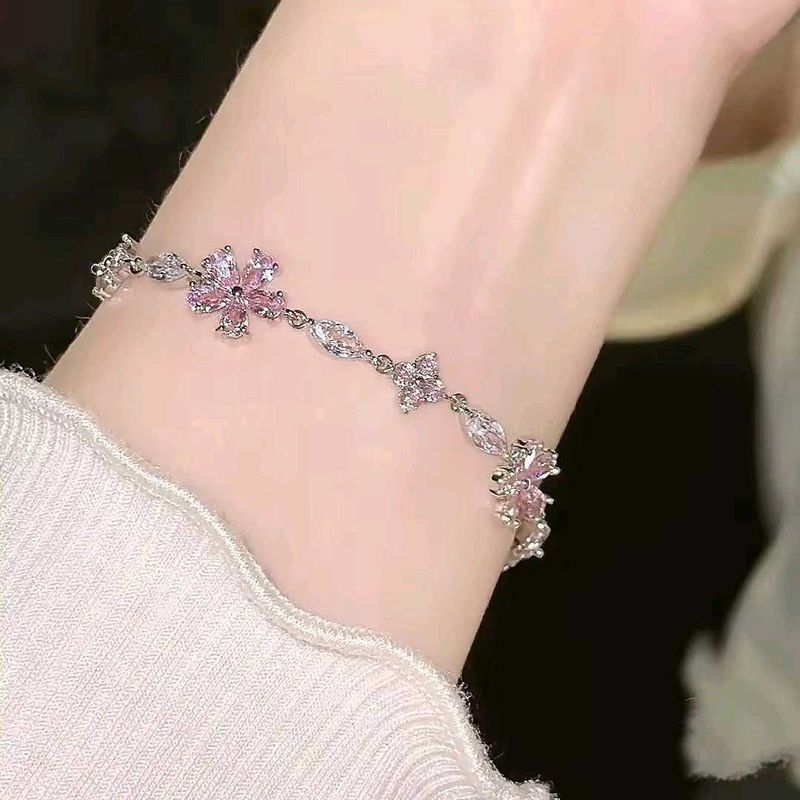 Elegant Pink Blossom Bracelet